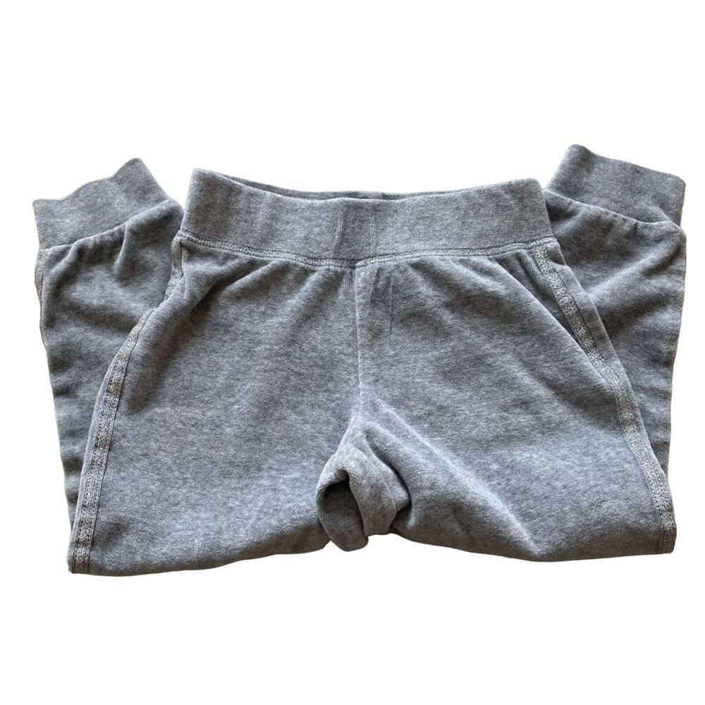 City Streets Gray Velour Elastic Waist Tapered Ankle Sweatpants size XXS (4-5)